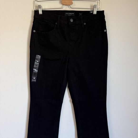 Lucky Brand Ava Black Mid Rise Boot Cut Jeans Size 12/31 Goth Western Boho Rodeo - Picture 4 of 11